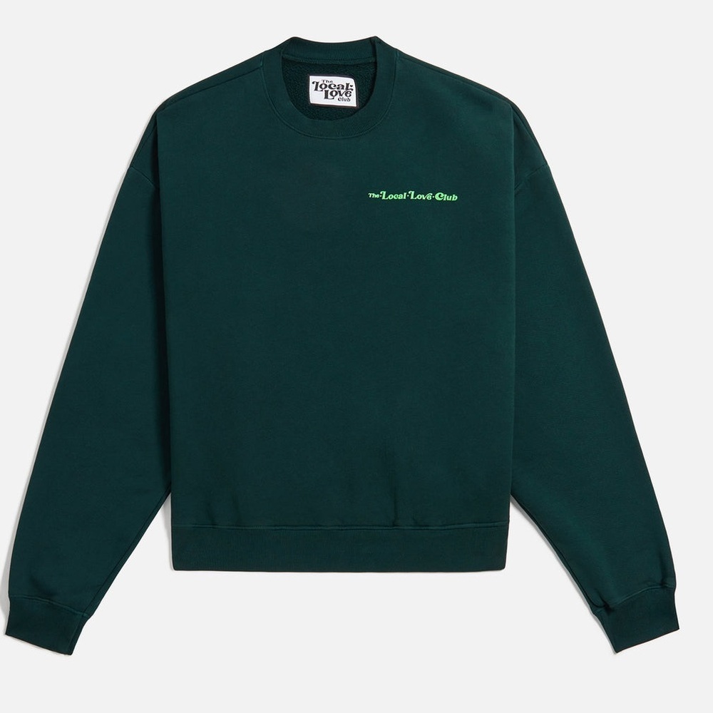 The Local Love Club Aura Crewneck Sweatshirt Green pullover Graphic Small - Picture 2 of 12